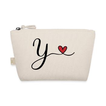 Y Buchstabe Initiale Monogramm Design mit Herz - Bio-Täschchen - Natur - Vorne
