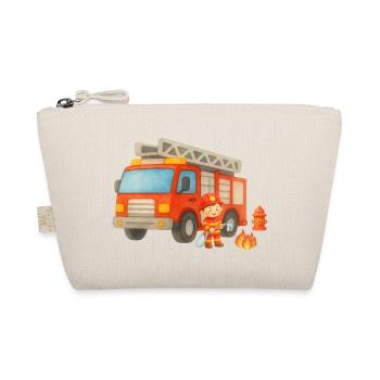 Little Firefighter Cartoon Design - Organic Pouch - nature - Front