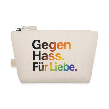 Gegen Hass Für Liebe für Frauen & Männer CSD - Bio-Täschchen - Natur - Vorne