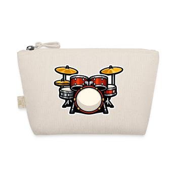 Cartoon Schlagzeug Drumset - Bio-Täschchen - Natur - Vorne