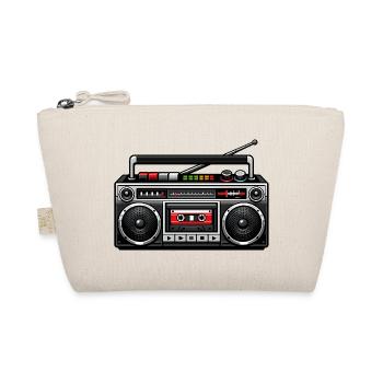 Retro Boombox Grafik - Bio-Täschchen - Natur - Vorne