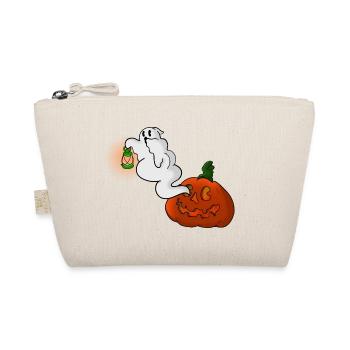 Ghost with lantern over pumpkin - Organic Pouch - nature - Front