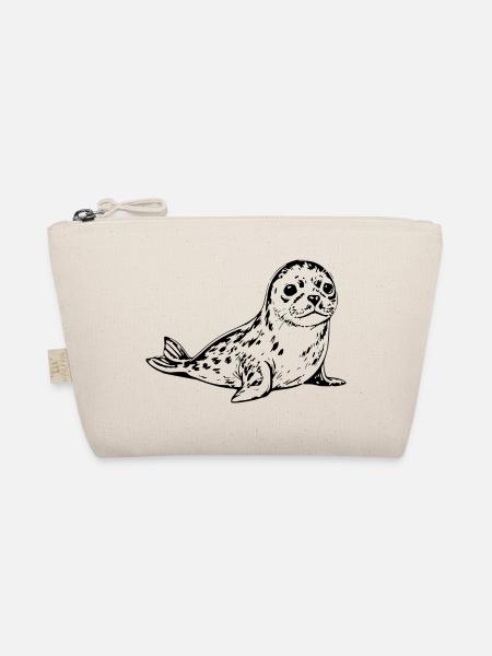 Seehund Robbe Nordsee Geschenk - Bio-Täschchen - Natur