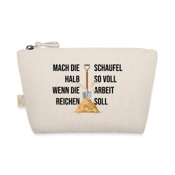 Schaufel im Sandhügel Arbeitsmotiv - Bio-Täschchen - Natur - Vorne
