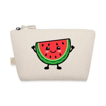 Lächelnde Wassermelonenscheibe Cheer - Bio-Täschchen - Natur - Vorne