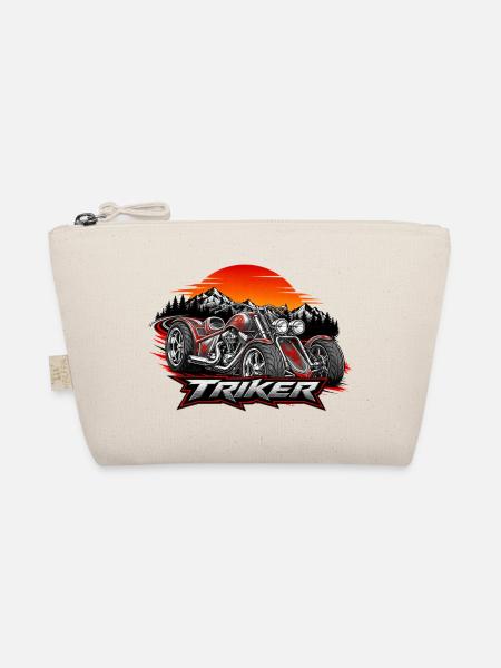 Triker Dreirad Motorrad Grafik Designtribals - Bio-Täschchen - Natur