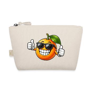 Coole Apfelsine mit Sonnenbrille Lächeln - Bio-Täschchen - Natur - Vorne