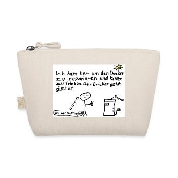 Druckerreparatur mit Kaffeewitz - Bio-Täschchen - Natur - Vorne