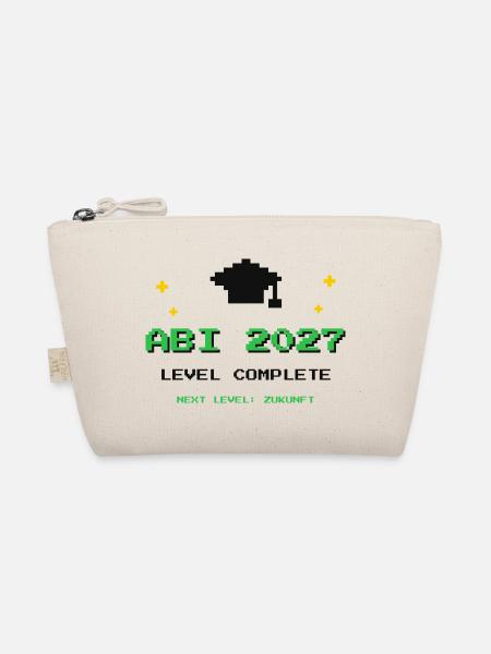 Abi 2027 – Level Complete Abitur Gamer Shirt - Bio-Täschchen - Natur