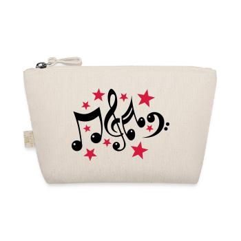 Music Notes and Stars 2c - Organic Pouch - nature - Front