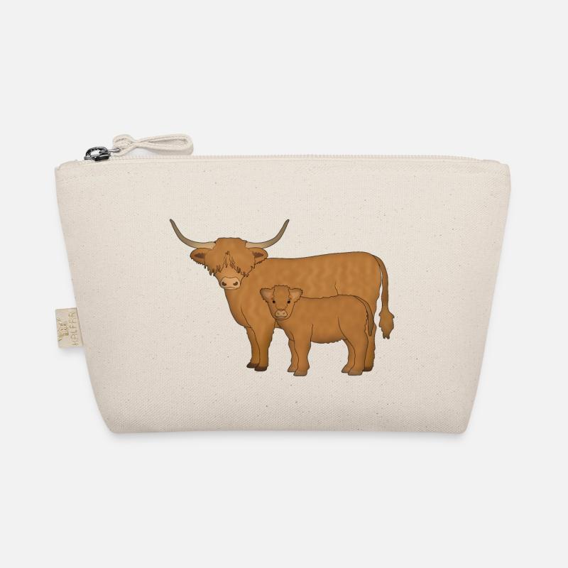 Highland Cattle schaut mi - Bio-Täschchen - Natur