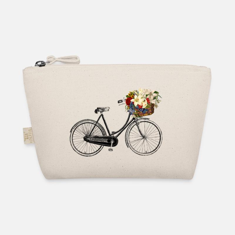 Fahrrad mit Blumen - Bio-Täschchen - Natur