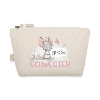 big sister unicorn mouse bird - Organic Pouch - nature - Front