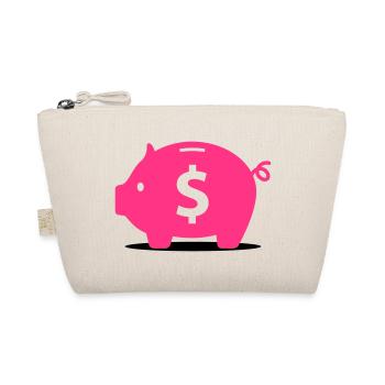 Pink piggy bank - Organic Pouch - nature - Front