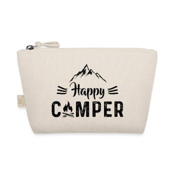Happy Camper - Camping Shirt Geschenk Vintage - Bio-Täschchen - Natur - Vorne