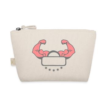 Arm Arm Muskel Bodybuilding logo3 - Bio-Täschchen - Natur - Vorne