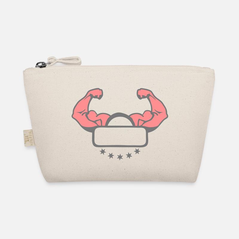 arm arm muscle bodybuilding logo3 Organic Pouch