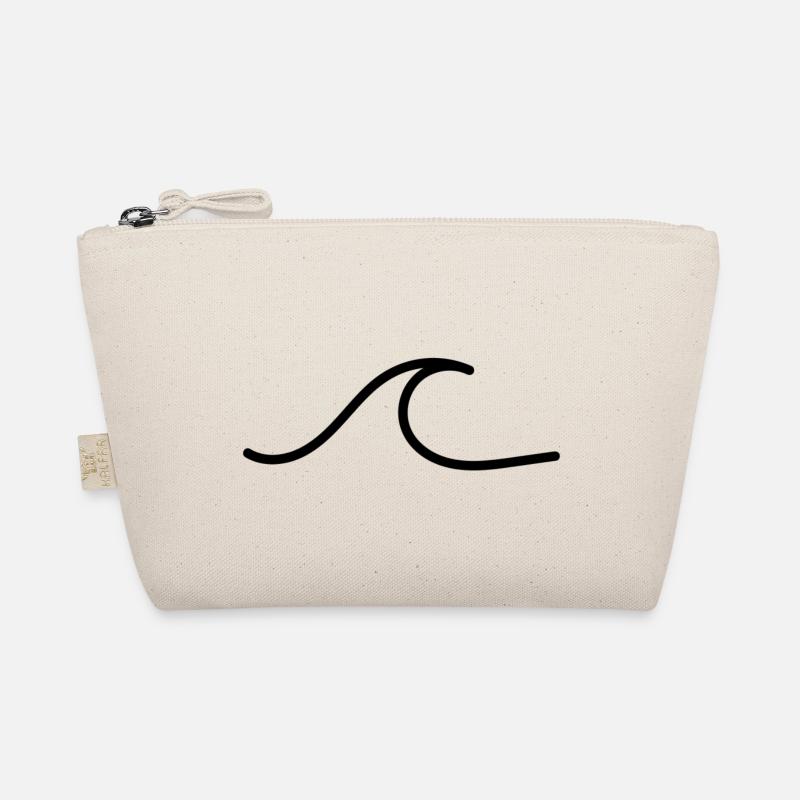 Black minimalistic ocean wave ocean wave Organic Pouch