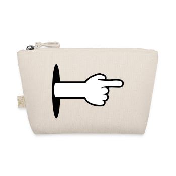 loch wand boden arm hand comic cartoon zeigen zeig - Bio-Täschchen - Natur - Vorne