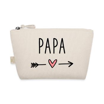 Papa Herz Pfeil Liebe Vatertag Geschenk - Bio-Täschchen - Natur - Vorne
