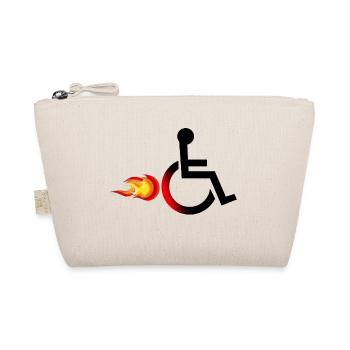 Wheelchair user with flames # - Organic Pouch - nature - Front