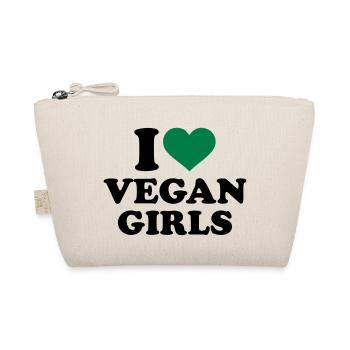 I love Vegan girls - Organic Pouch - nature - Front