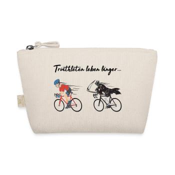 Triathlon triathletes live longer! - Organic Pouch - nature - Front