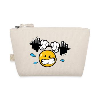 Smiley Weightlifting - Bio-Täschchen - Natur - Vorne