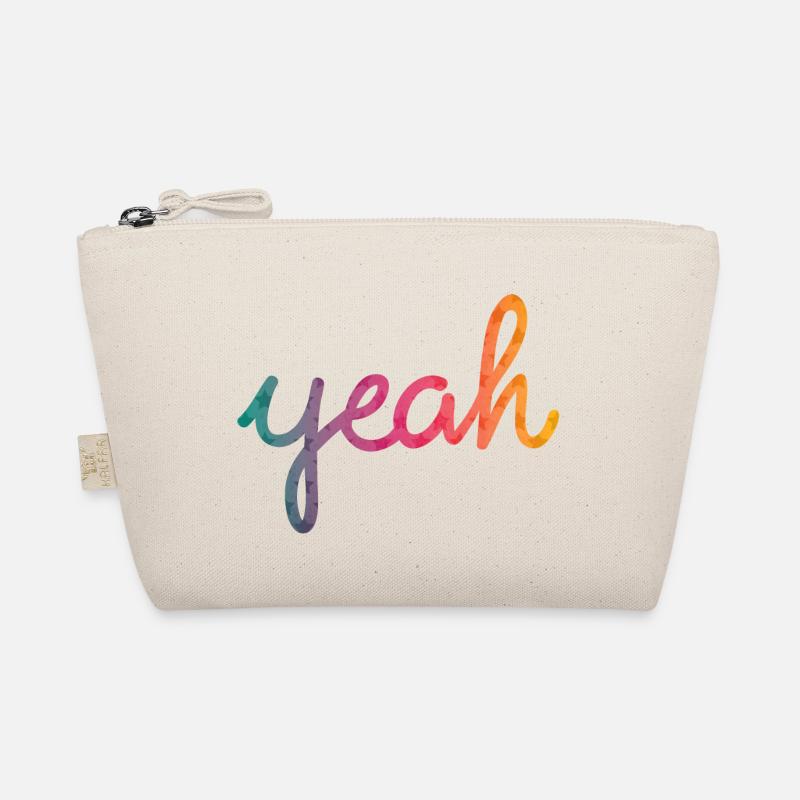 Yeah Typography rainbow - Organic Pouch - nature