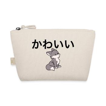 Cute Japanese - Wolf - Organic Pouch - nature - Front