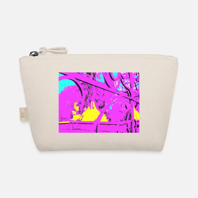 Lila Brücke in Pop Art - Bio-Täschchen - Natur