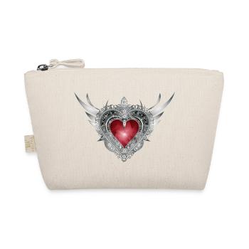 heavenly costume heart with silver wings - Organic Pouch - nature - Front
