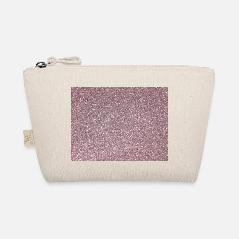 Vintage pink rose false glitter background Organic Pouch