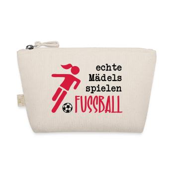 Echte Mädels spielen Fußball - Bio-Täschchen - Natur - Vorne