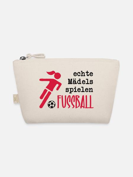 Echte Mädels spielen Fußball - Bio-Täschchen - Natur - Vorne