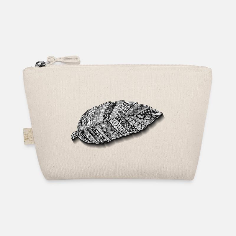 Zentangle feather self-drawn as light as a feather Organic Pouch