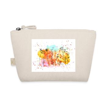 Blumen-Wiese Maske | Wasserfarben Frühling Sommer - Bio-Täschchen - Natur - Vorne