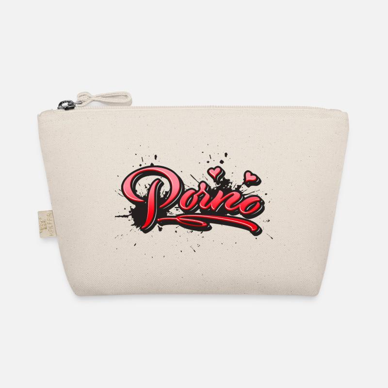 Porn red hearts splash graffiti Organic Pouch