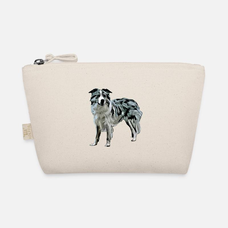 Border Collie Black Merle - Bio-Täschchen - Natur