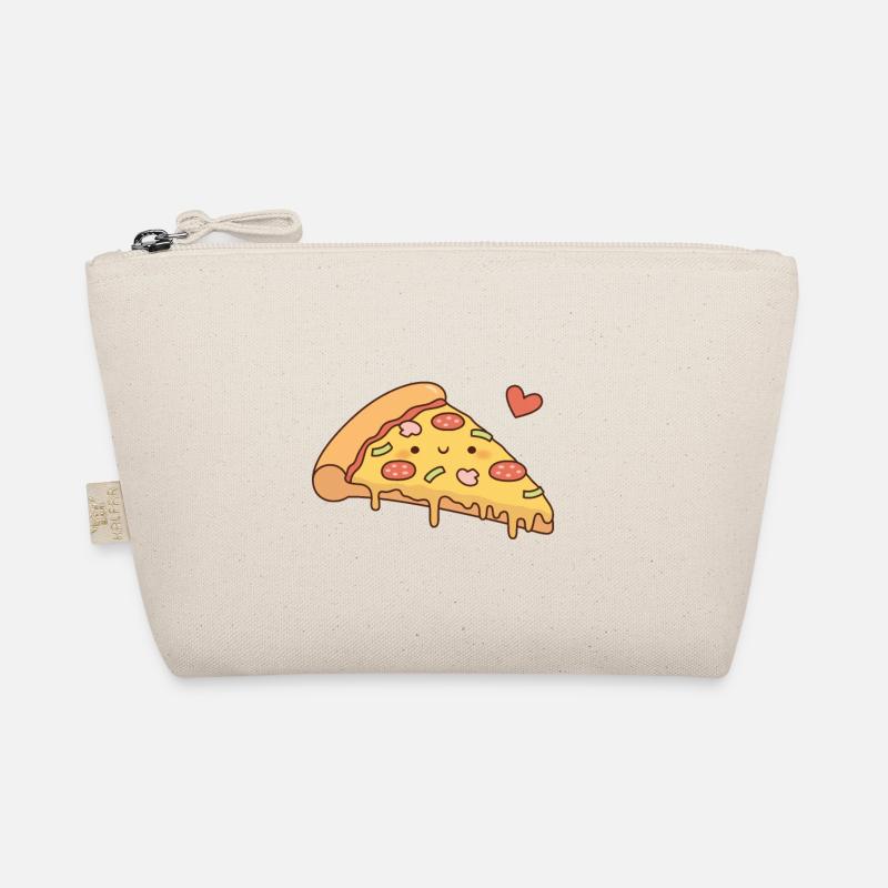 Nette Pizza und Herz kritzeln Bio-Täschchen