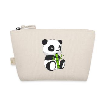 Panda, der Bambus isst - Bio-Täschchen - Natur - Vorne