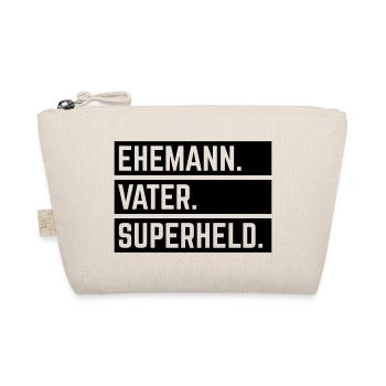 Ehemann Vater Superheld (Super Papa Superpapa 1C) - Bio-Täschchen - Natur - Vorne
