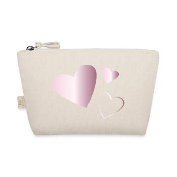 Two Hearts Tourmaline Pink - Organic Pouch - nature - Front