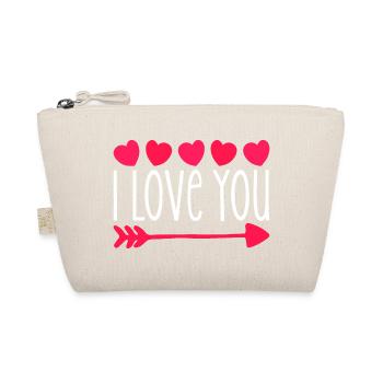 Cœur romantique avec flèche et message d'amour - Trousse biologique - nature - Devant