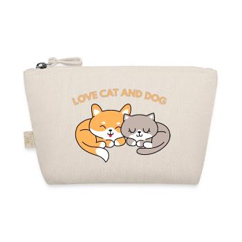 Love Cat And Dog - Organic Pouch - nature - Front