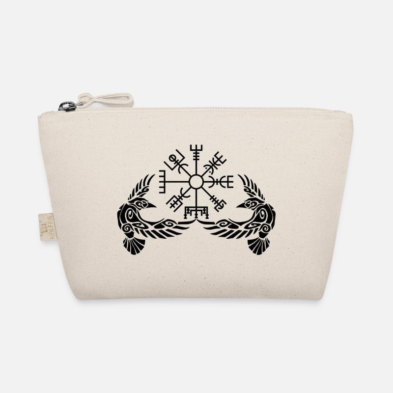 Black ravens and Viking compass Organic Pouch