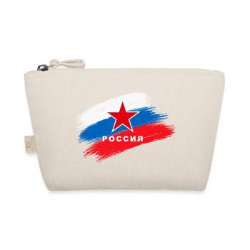 RUSSISCHE RUSSLAND FLAGGE PINSELSTRICH - Bio-Täschchen - Natur - Vorne