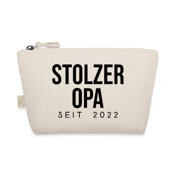 Stolzer Opa seit 2022 Großvater Spruch Schrift - Bio-Täschchen - Natur - Vorne