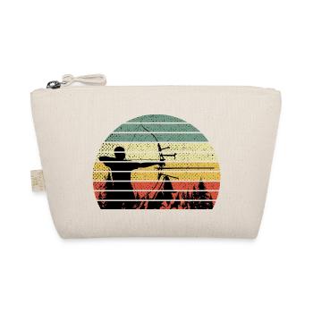 Vintage bow shooting arrow and bow - Organic Pouch - nature - Front