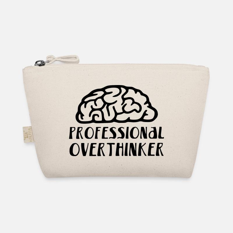 professional overthinker Gehirn Gedanken denken - Bio-Täschchen - Natur